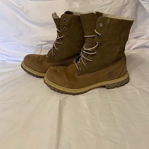 Timberland Jayne Fleece Women's Brown Lace Up Waterproof Boots. Size 7.5.
